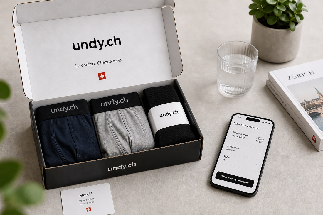 UNDY.CH : l'abonnement de sous-vêtements le plus simple de Suisse