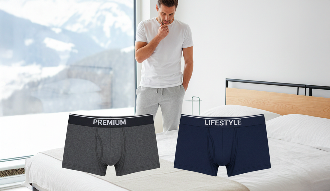 Comparaison de tailles de boxers de différentes marques avec abonnement undy.ch en Suisse