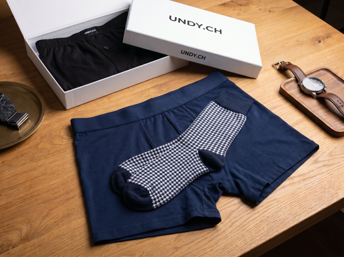Man wearing UNDY boxers