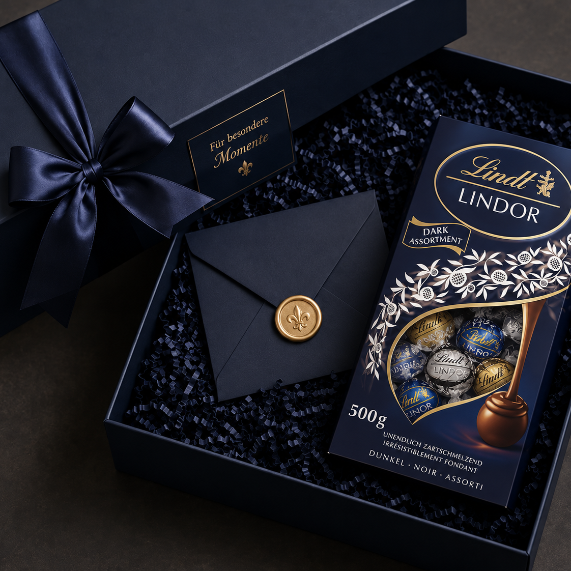 Coffret cadeau raffiné avec Lindor noir